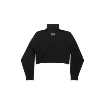 Укороченный хай-нек джемпер BALENCIAGA, черный/белый