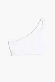 Укороченный хлопковый топ на одно плечо Koton, белый