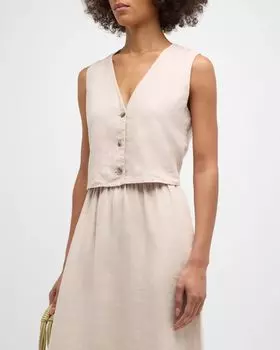 Укороченный хлопковый жилет Vida Xirena, цвет Sugarcane