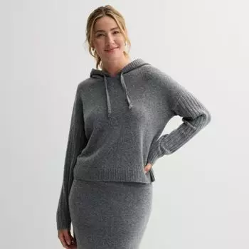 Укороченный худи с ребристыми рукавами Sonoma Goods For Life, серый