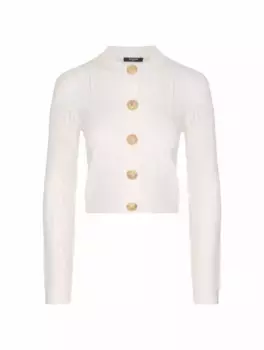 Укороченный кардиган Balmain, белый