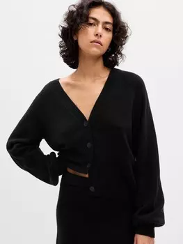 Укороченный кардиган cashsoft Gap, черный