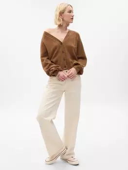 Укороченный кардиган cashsoft Gap, коричневый
