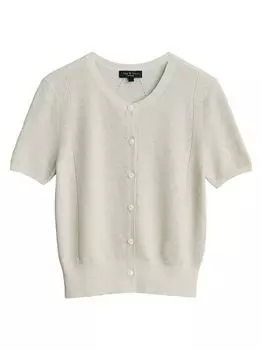 Укороченный кардиган Dina с короткими рукавами rag & bone, бежевый