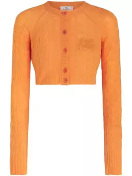 Укороченный кардиган фактурной вязки ETRO, оранжевый