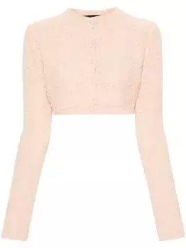 Укороченный кардиган из букле Fabiana Filippi, оранжевый