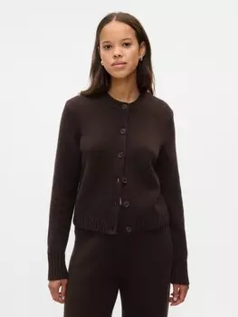 Укороченный кардиган из кашемира Gap, коричневый