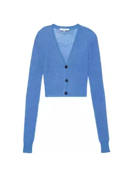 Укороченный кардиган из мохера Frame, синий