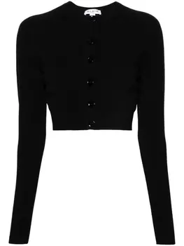 Укороченный кардиган из смесовой шерсти Alaa, черный