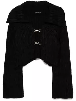 Укороченный кардиган крупной вязки Tout a coup, черный