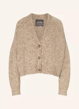 Укороченный кардиган ммзела из альпаки Mos Mosh, коричневый