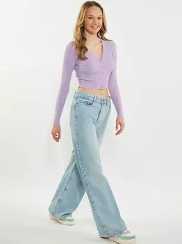 Укороченный кардиган Mymo, фиолетовый