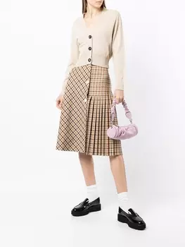 Укороченный кардиган на пуговицах Pringle of Scotland, коричневый