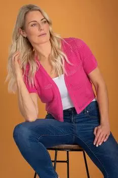 Укороченный кардиган-пуантелле Klass., розовый