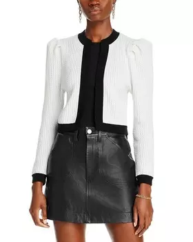 Укороченный кардиган с косами Alice and Olivia Trina, белый