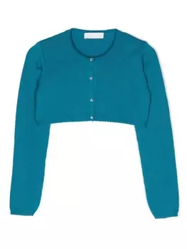 Укороченный кардиган с кристаллами Colorichiari, синий