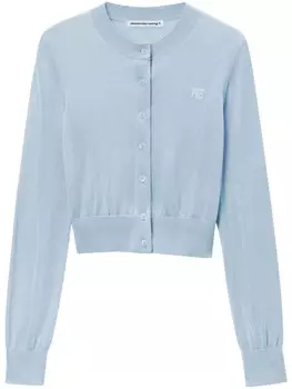 Укороченный кардиган с круглым вырезом Alexander Wang, синий
