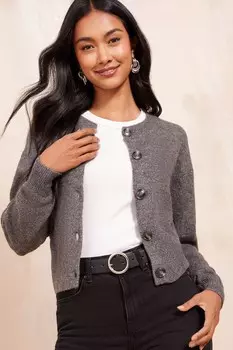 Укороченный кардиган с пуговицами Friends Like These, серый