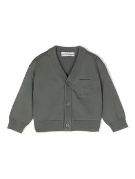 Укороченный кардиган с V-образным вырезом Emporio Armani Kids, зеленый
