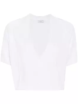 Укороченный кардиган с V-образным вырезом Peserico, белый