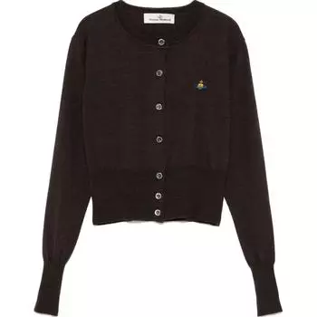 Укороченный кардиган с вышитым шаром Vivienne Westwood, Coffee