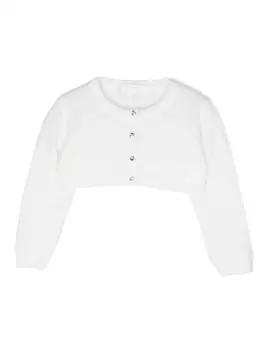 Укороченный кардиган тонкой вязки Colorichiari, белый