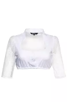 Укороченный кардиган Ulla Popken Bolero, цвет white/wool white
