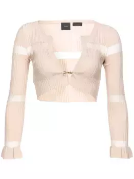 Укороченный кардиган в полоску PINKO, розовый