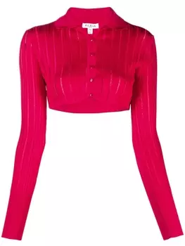 Укороченный кардиган в рубчик Alaa, розовый