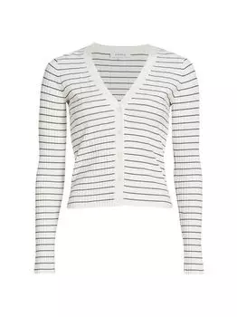 Укороченный кардиган в рубчик Frame, нави