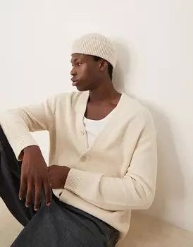 Укороченный кардиган в стиле преппи кремового цвета Abercrombie & Fitch