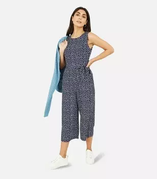 Укороченный комбинезон Mela без рукавов с цветочным принтом, темно-синий