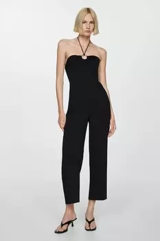 Укороченный комбинезон с кольцом Mango, черный