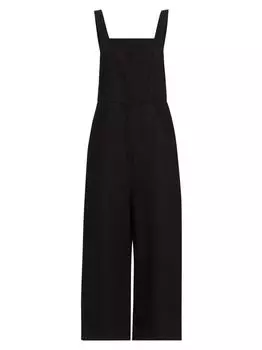 Укороченный комбинезон с широкими штанинами Inaya L'AGENCE, черный
