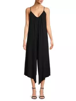 Укороченный комбинезон с широкими штанинами Renee C., черный