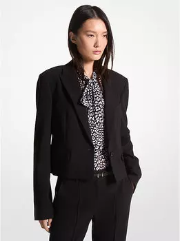 Укороченный креповый пиджак Michael Kors, черный