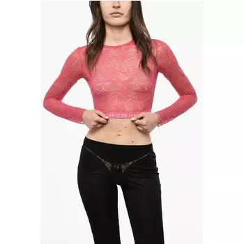Укороченный кружевной топ с логотипом на ленте Dsquared2, Multicolor