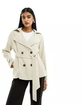 Укороченный легкий тренч с завязкой на талии ASOS