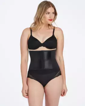 Укороченный лиф с однотонными китами Spanx, черный