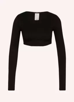 Укороченный лонгслив solid Versace, черный