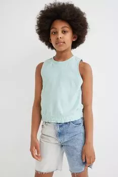 Укороченный топ без рукавов H&M Solid-color, светло-фиолетовый