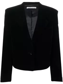 Укороченный однобортный блейзер Alessandra Rich, черный