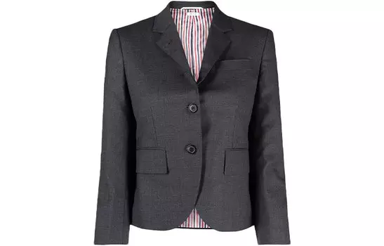 Укороченный однобортный блейзер THOM BROWNE, темно-серый