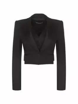Укороченный однобортный жакет Dolce&Gabbana, черный
