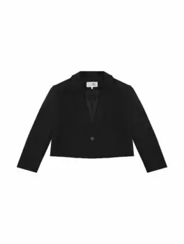 Укороченный однобортный жакет MM6 MAISON MARGIELA, черный