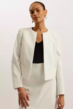 Укороченный пиджак строгого кроя Manabuj Ted Baker, белый