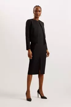 Укороченный пиджак строгого кроя Manabuj Ted Baker, черный