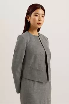 Укороченный пиджак строгого кроя Yutaka Ted Baker, серый