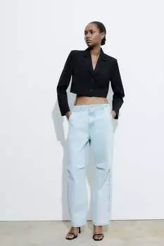 Укороченный пиджак ZARA, черный