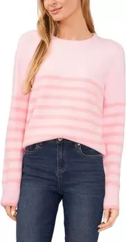 Укороченный полосатый свитер CeCe, цвет Prism Pink